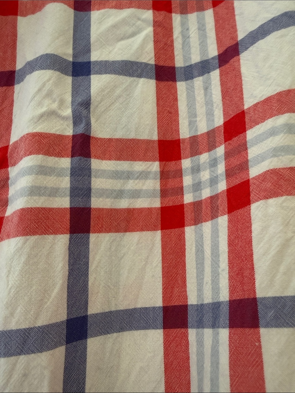 Banana Republic White, Red & Blue Plaid Button-Up Shirt - Picture 3 of 6